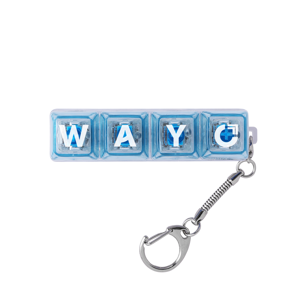 Light-Up Keyboard Keychain Fidget Toy - 4 Keys, Transparent - Wayo Product Image