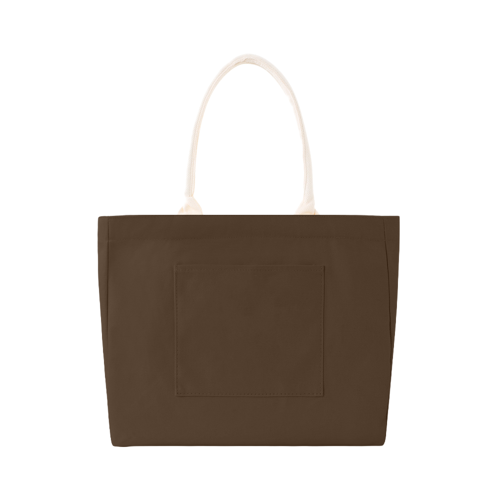 100% Cotton Canvas Tote Bag with Outer Pocket - AABT0001-#503D2D-18.png