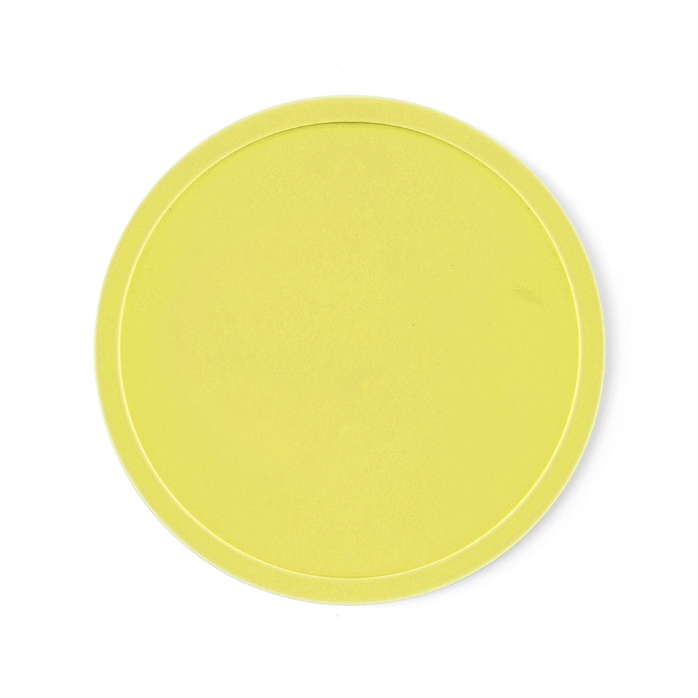 3.9" Heat-Resistant Silicone Coaster - Round - HLTK0008-#EDE651-4.jpg