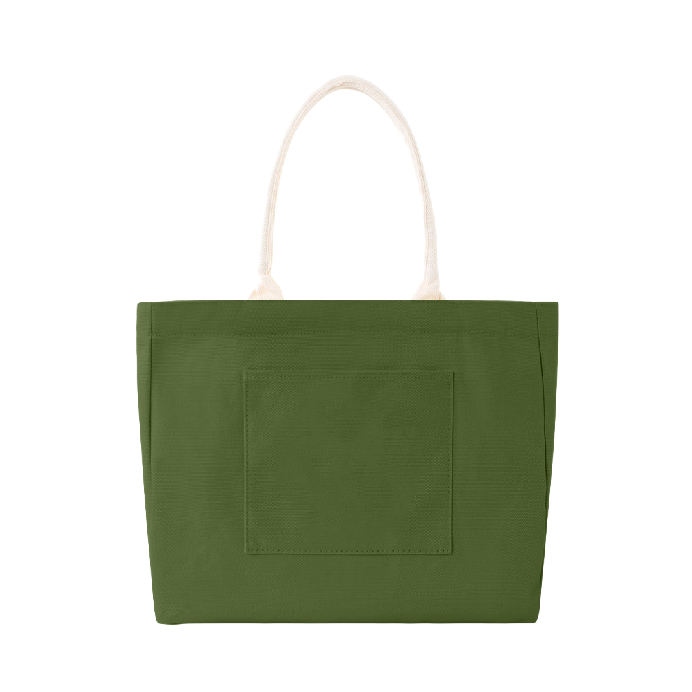 100% Cotton Canvas Tote Bag with Outer Pocket - AABT0001-#49592C-11.png