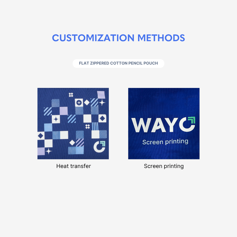 Flat Zippered Cotton Pencil Pouch - Wayo Product Image