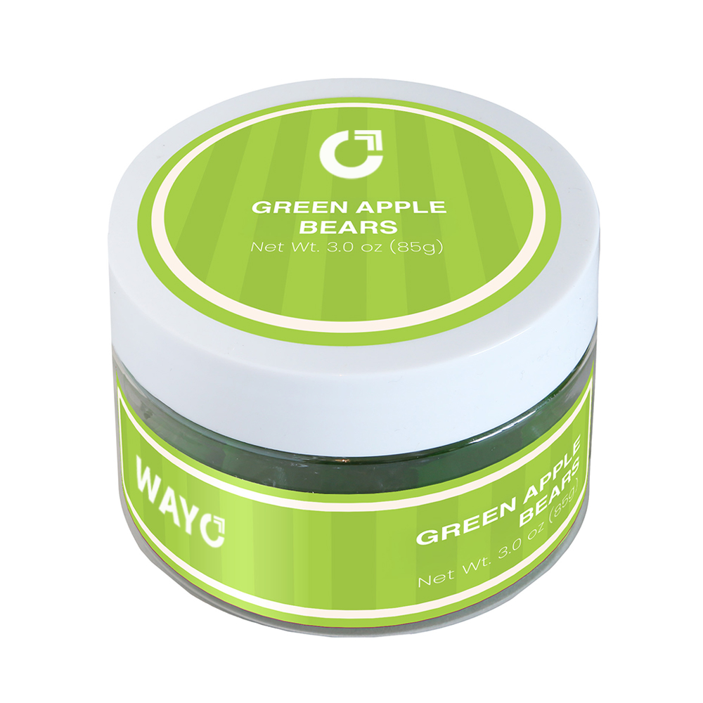 Green Apple Gummy Bears Jar - 3 oz - Wayo Product Image