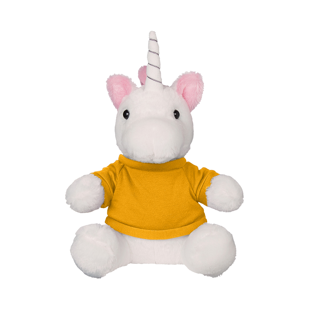 6" Sitting Unicorn Plushie with Clothing - OGGP0023-#efa218-6.jpg