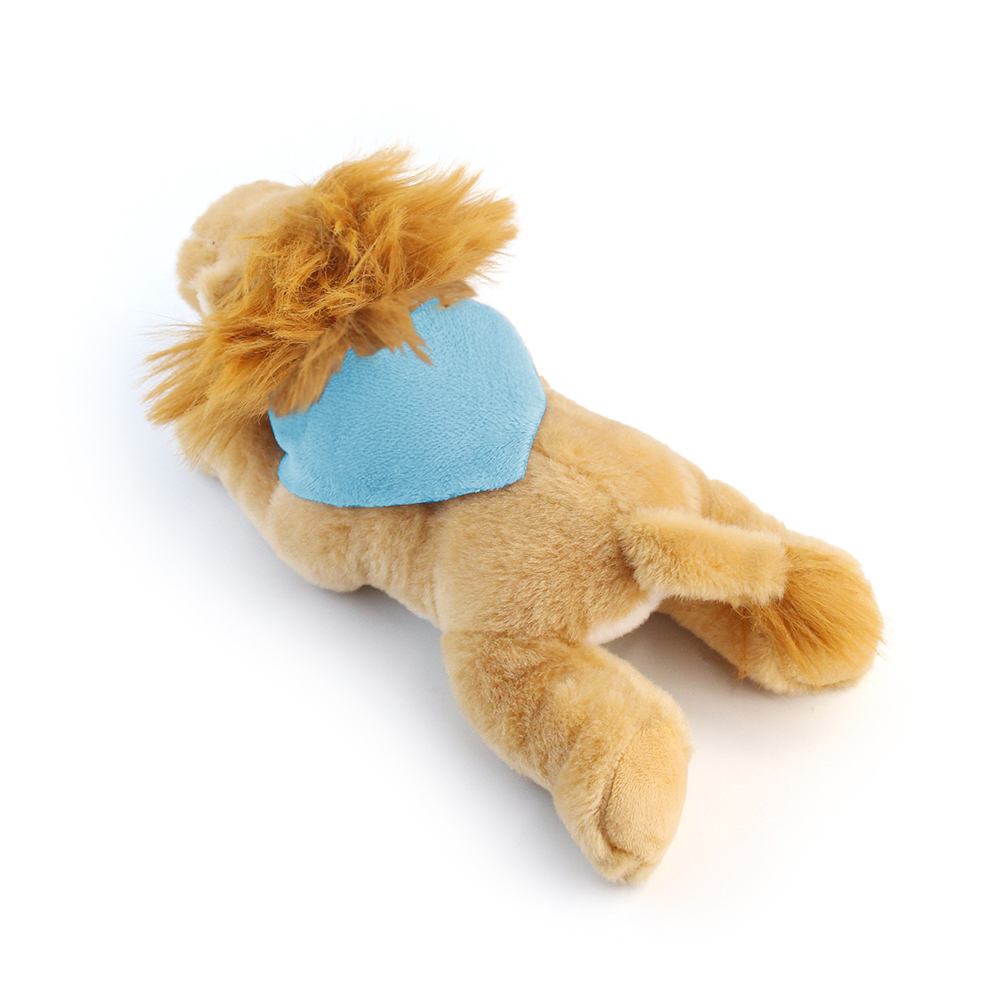 8.6“ Laying Down Plush Toy - Lion with Custom Bandana - OGGP0020-#A8ECF5-9.jpg