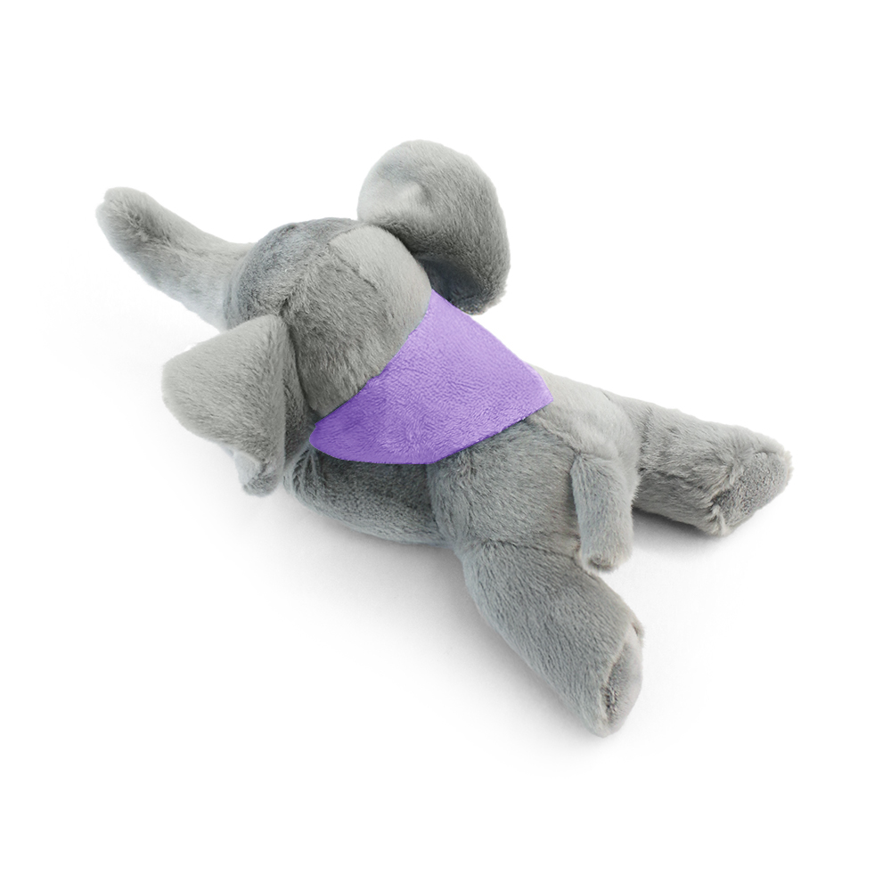 8.6“ Laying Down Plush Toy - Elephant with Custom Bandana - OGGP0022-#A695DA-12.jpg