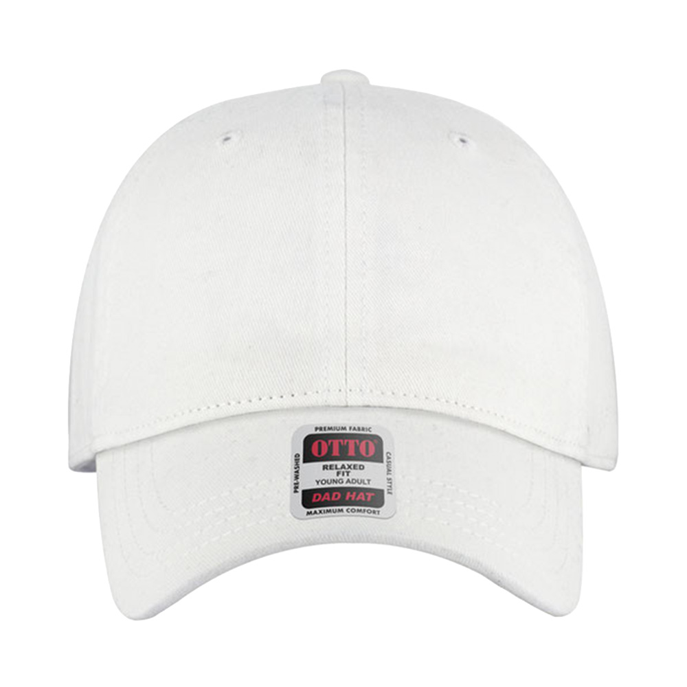 OTTO CAP® Unstructured Baseball Cap - 100% Cotton - AAAH0027-#FFFFFF-2.jpg
