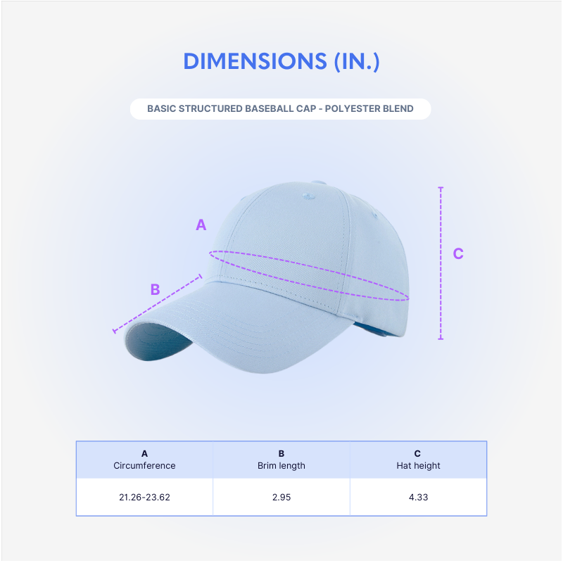 Basic Structured Baseball Cap - Polyester Blend - AAAH0022-Size Chart.png