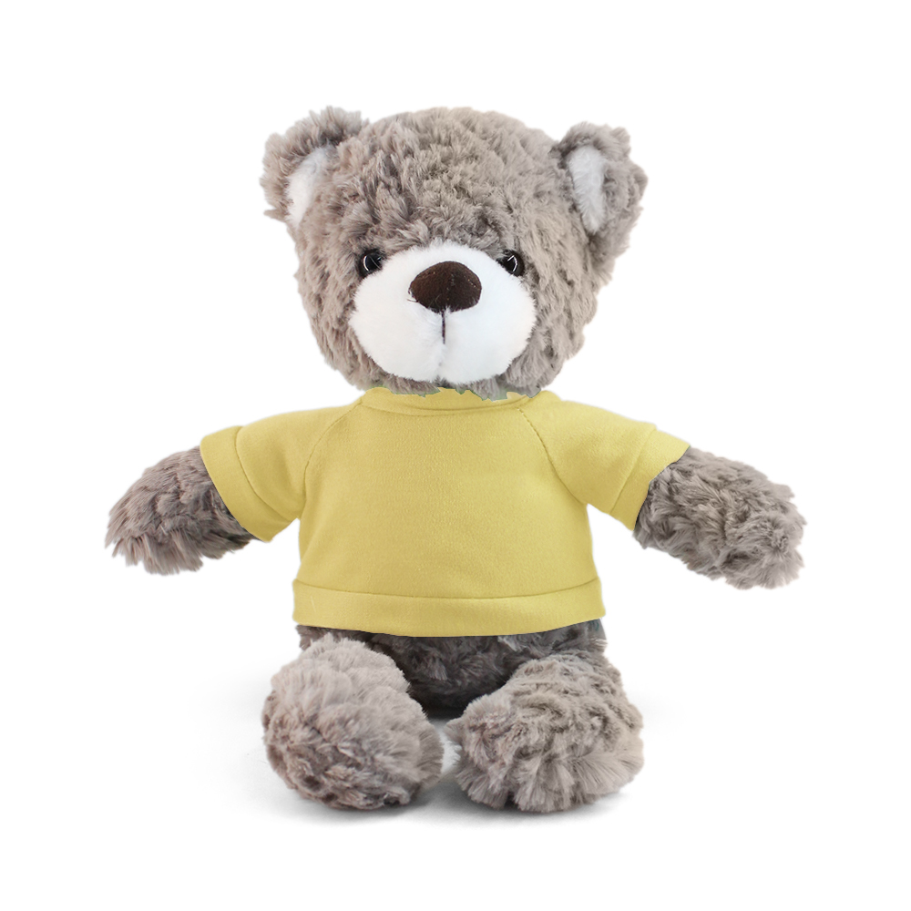 15" Fleece Friends Plush Toy - Bear with Custom Shirt - OGGP0017-#F9DE7B-5.jpg