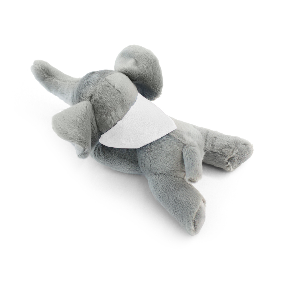 8.6“ Laying Down Plush Toy - Elephant with Custom Bandana - OGGP0022-#FAF9F9-2.jpg