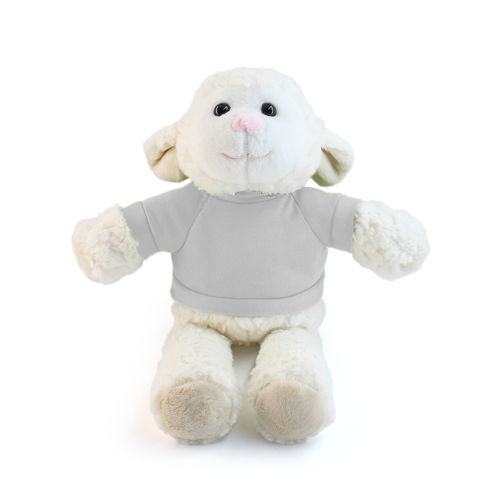 15" Fleece Friends Plush Toy - Sheep with Custom Shirt - OGGP0014-#F6F5F7-2.jpg