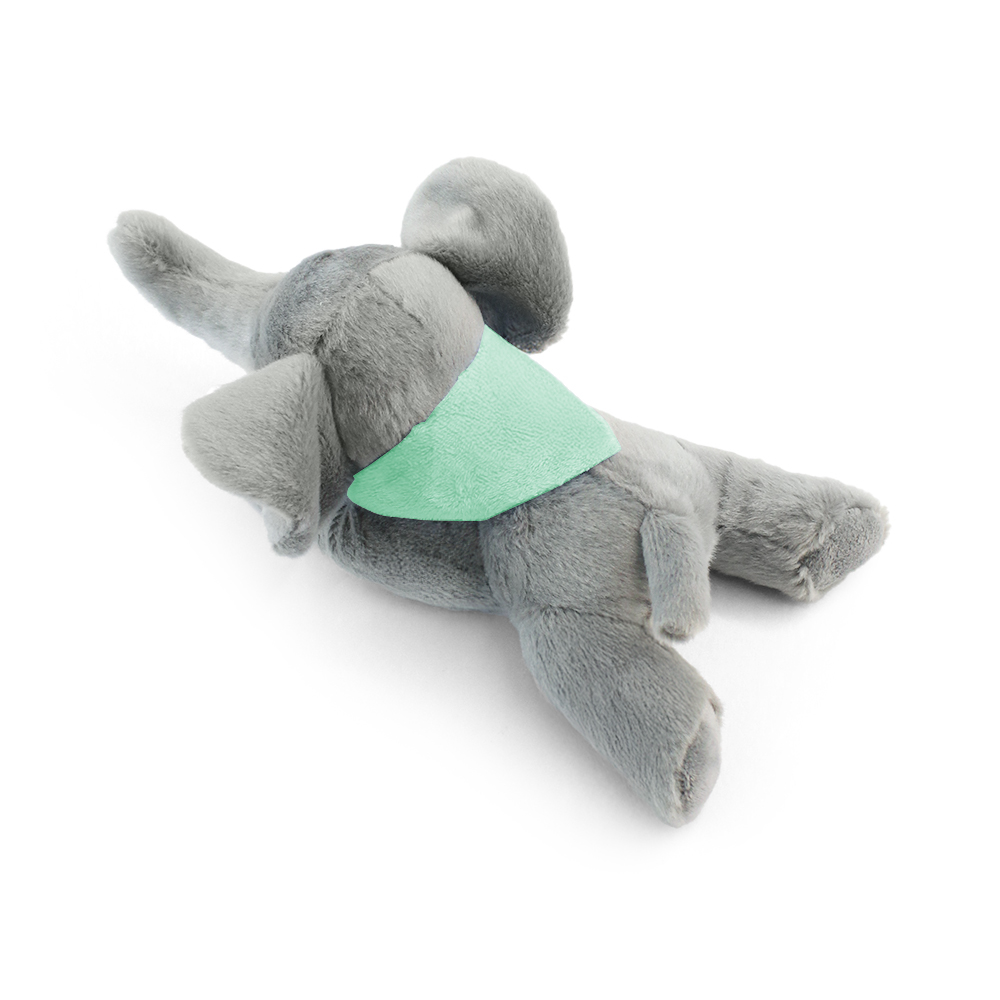 8.6“ Laying Down Plush Toy - Elephant with Custom Bandana - OGGP0022-#C2F5E0-8.jpg