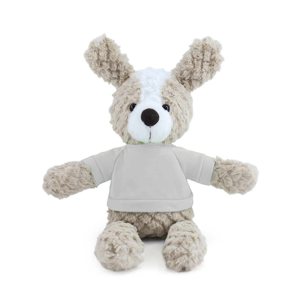 15" Fleece Friends Plush Toy - Dog with Custom Shirt - OGGP0015-#F6F5F7-2.jpg