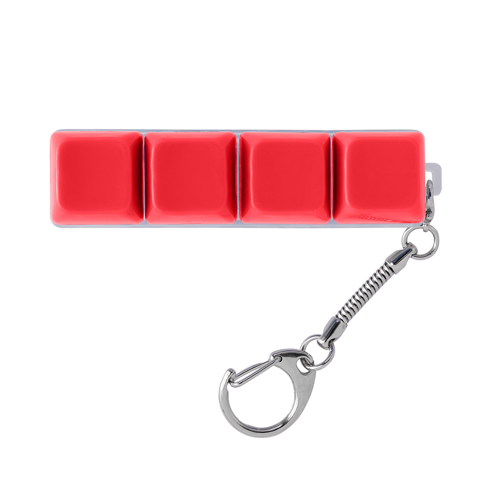 Light-Up Keyboard Keychain Fidget Toy - 4 Keys, Opaque - OGGT0019-#ef2e3c-2.jpg