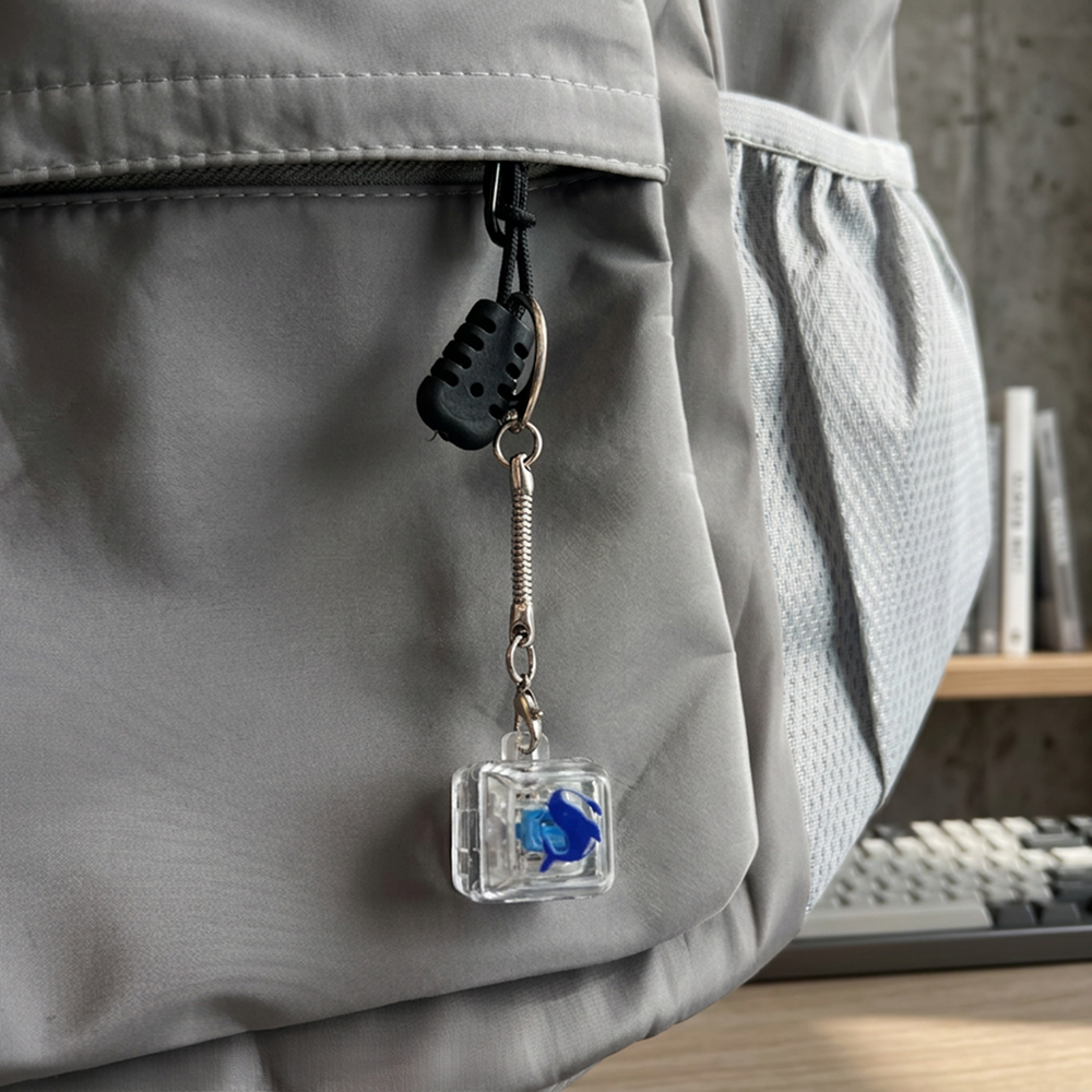 Light-Up Keyboard Keychain Fidget Toy - 1 Key, Transparent - OGGT0020-Lifestyle image.jpg