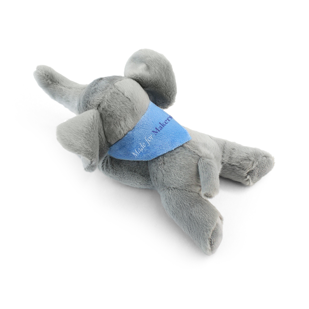 8.6“ Laying Down Plush Toy - Elephant with Custom Bandana - Wayo Product Image
