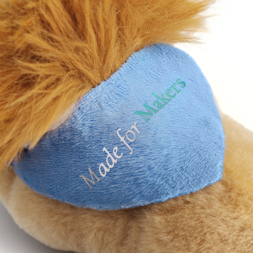 8.6“ Laying Down Plush Toy - Lion with Custom Bandana - OGGP0020-Wayo Sample-Details-2.jpg