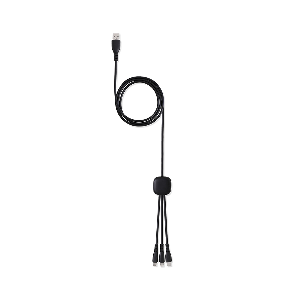 Extra-Long 3-in-1 Charging Cable with Light-Up Logo (47")