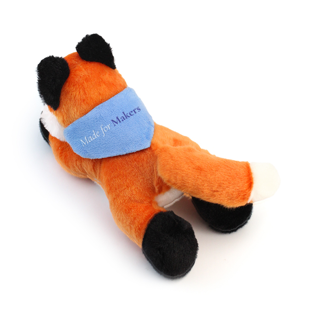 8.6“ Laying Down Plush Toy - Fox with Custom Bandana - Wayo Product Image