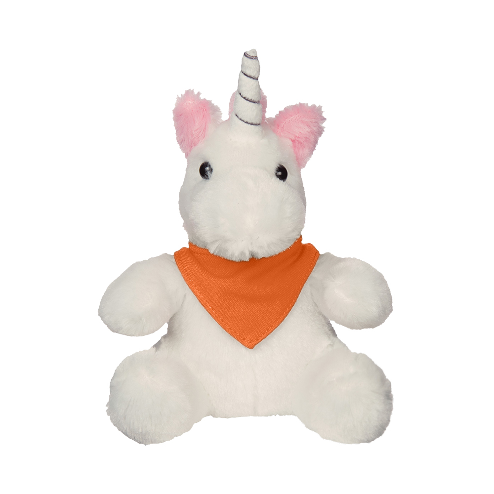 6" Sitting Unicorn with Bandana - OGGP0024-#f47b42-3.jpg