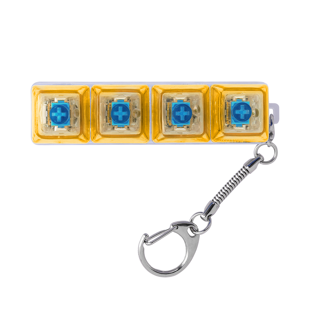 Light-Up Keyboard Keychain Fidget Toy - 4 Keys, Transparent - OGGT0021-#f4aa06-4.jpg