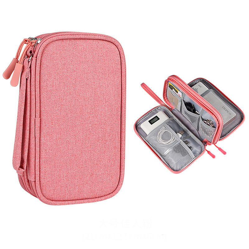 Premium Double-Layer Tech Organizer Pouch - HLTT0007-#EB969C-4.jpg
