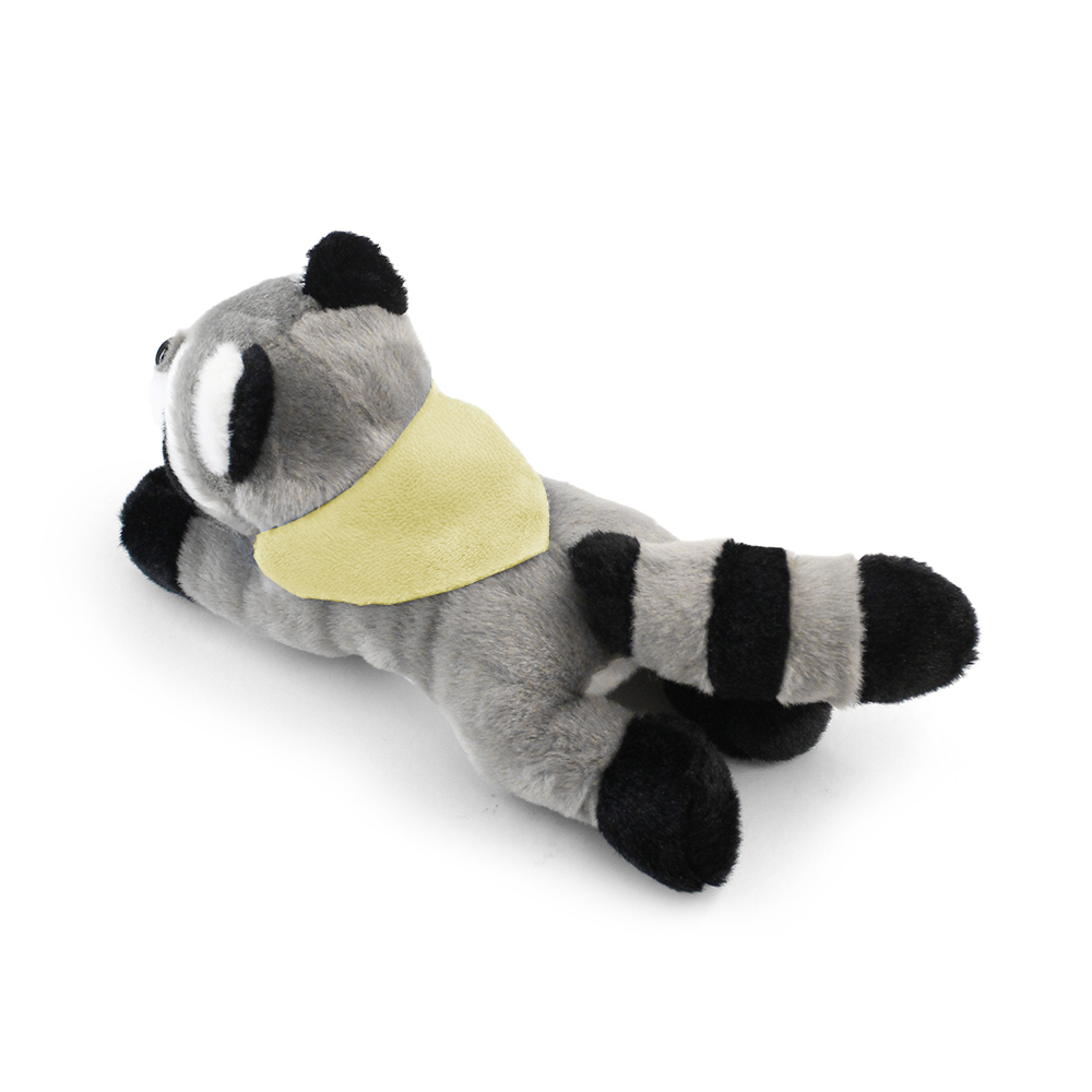 8.6“ Laying Down Plush Toy - Raccoon with Custom Bandana - OGGP0021-#F9DE7B-5.jpg
