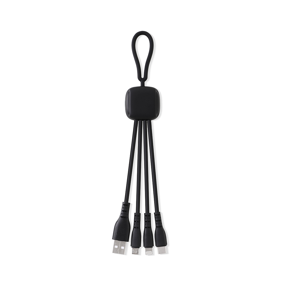 3-in-1 Charging Cable with Silicone Loop + Light-Up Logo