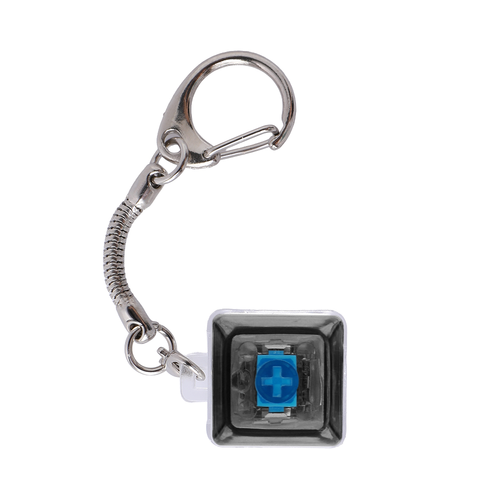 Light-Up Keyboard Keychain Fidget Toy - 1 Key, Transparent - OGGT0020-#000000-1.jpg