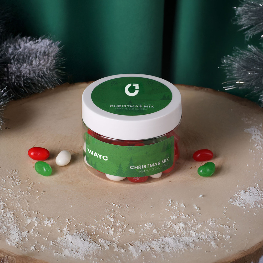 Jelly Belly® Jelly Beans Jar - Christmas Mix, 3 oz - HLST0011-Wayo Sample-Scene-1.jpg