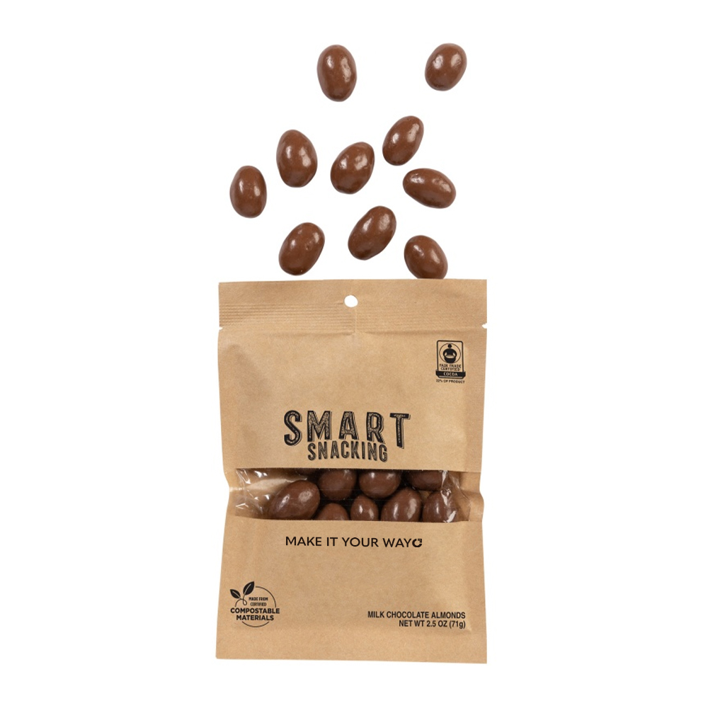 Fairtrade Milk Chocolate Almonds in Compostable Pouch - 2.5 oz - HLST0013-Wayo Sample-2.jpg