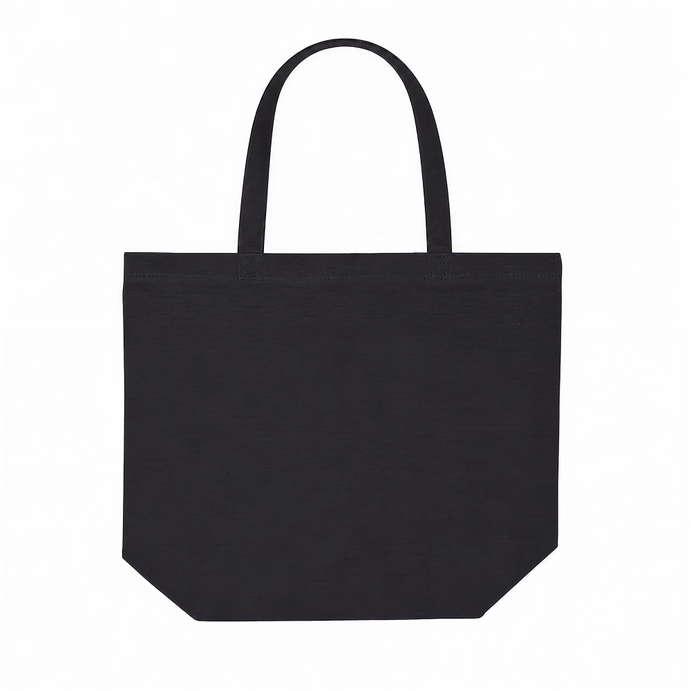 Oversized 100% Cotton Black Tote Bag - AABT0033-#000000-1.png