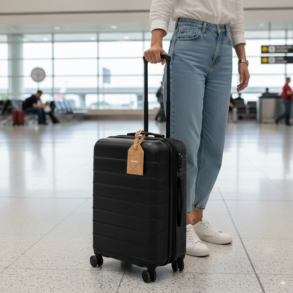 Classic Cork Luggage Tag with Buckle Strap - HLTT0004-Wayo Sample-Scene-2.jpg