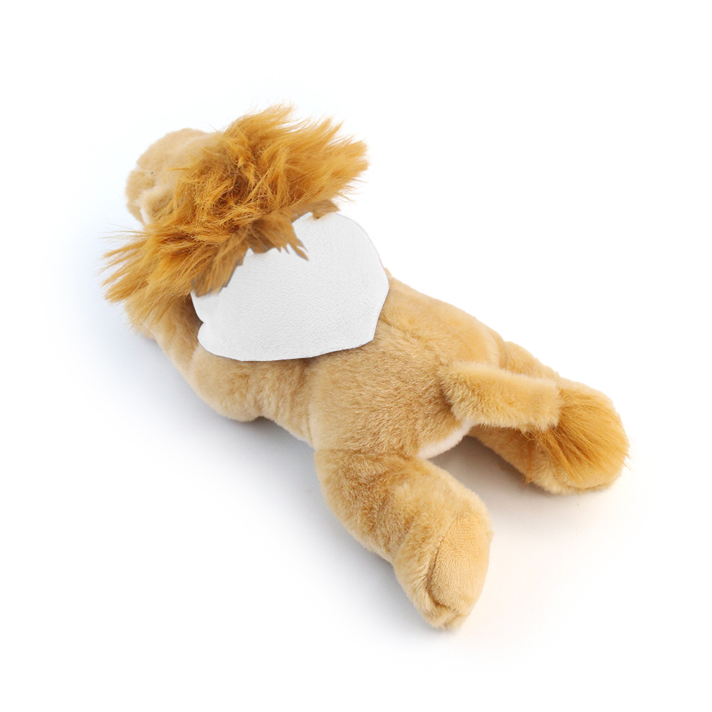 8.6“ Laying Down Plush Toy - Lion with Custom Bandana - OGGP0020-#FAF9F9-2.jpg