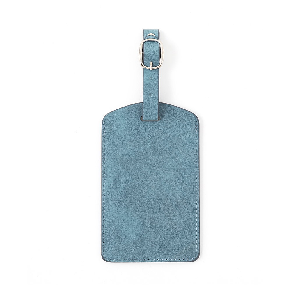 Classic Vegan Leather Luggage Tag with Buckle Strap - HLTT0002-#8EACB4-5.jpg