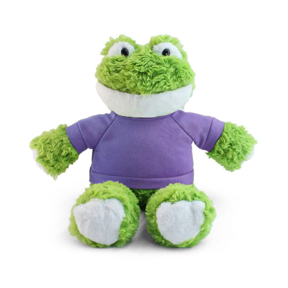 15" Fleece Friends Plush Toy - Frog with Custom Shirt - OGGP0013-#8373B0-10.jpg