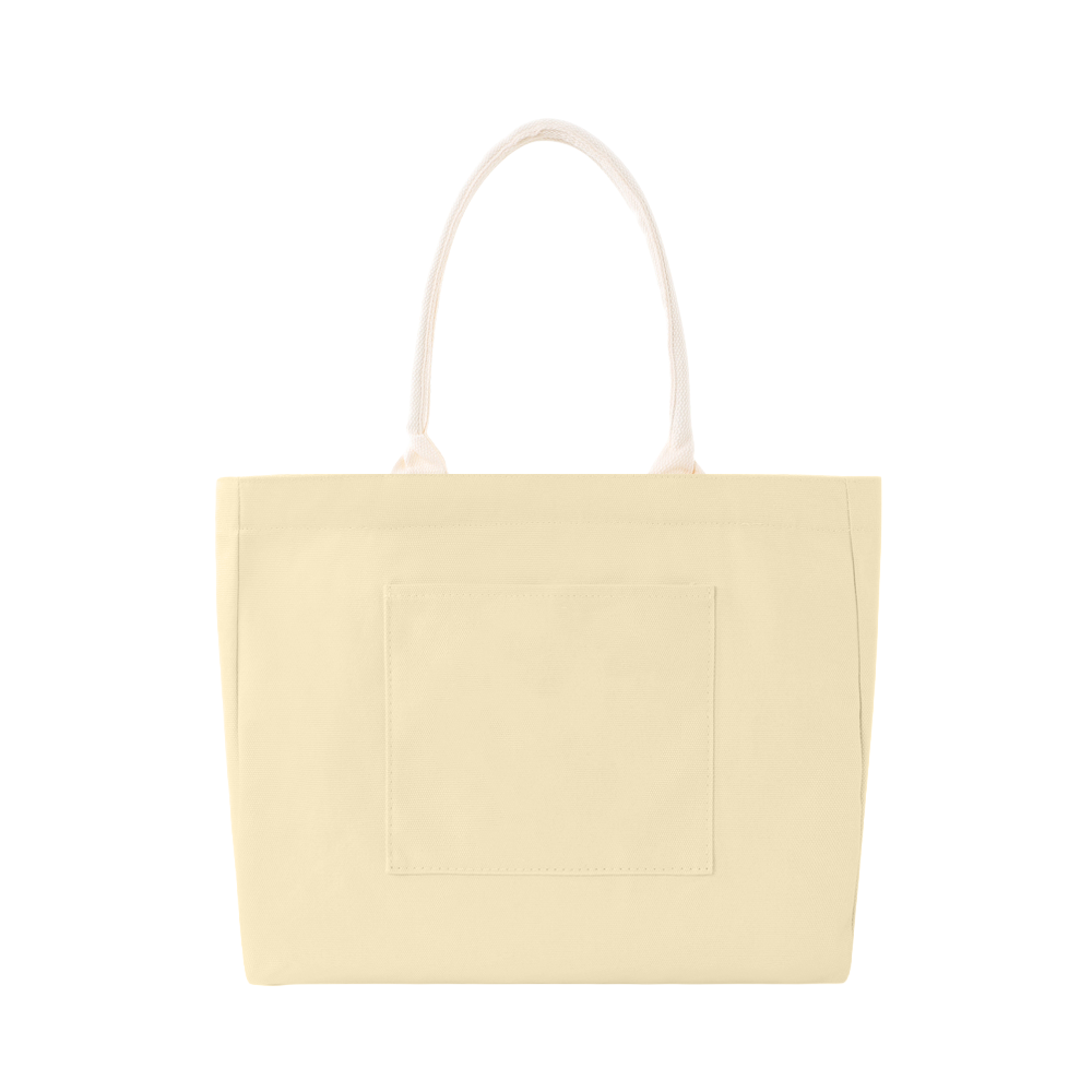 100% Cotton Canvas Tote Bag with Outer Pocket - AABT0001-#F6E8C5-8.png