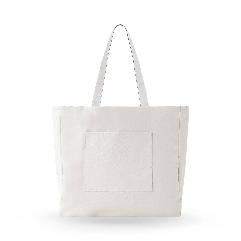 Large Double-sided Horizontal Tote Bag with Outer Pocket - AABT0007-#F5F3F0-2.jpg
