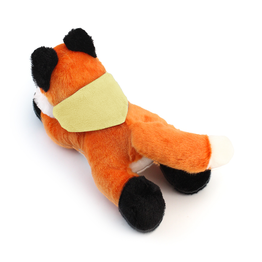 8.6“ Laying Down Plush Toy - Fox with Custom Bandana - OGGP0019-#F9DE7B-5.jpg