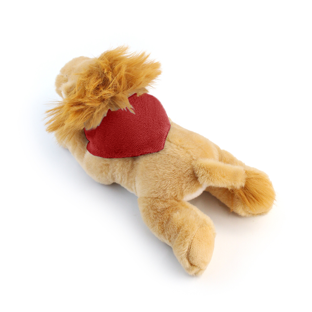 8.6“ Laying Down Plush Toy - Lion with Custom Bandana - OGGP0020-#C81324-4.jpg