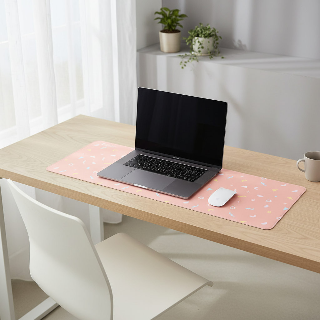 Faux Leather Desk Mat (12 x 28") - OGOD0004-lifestyle image-Faux Leather Desk Mat (12 x 28").png