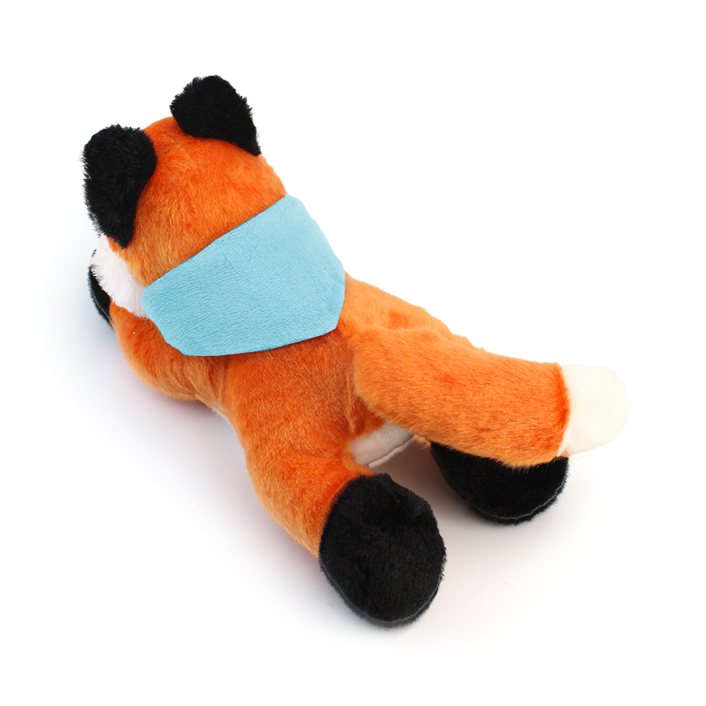 8.6“ Laying Down Plush Toy - Fox with Custom Bandana - OGGP0019-#A8ECF5-9.jpg