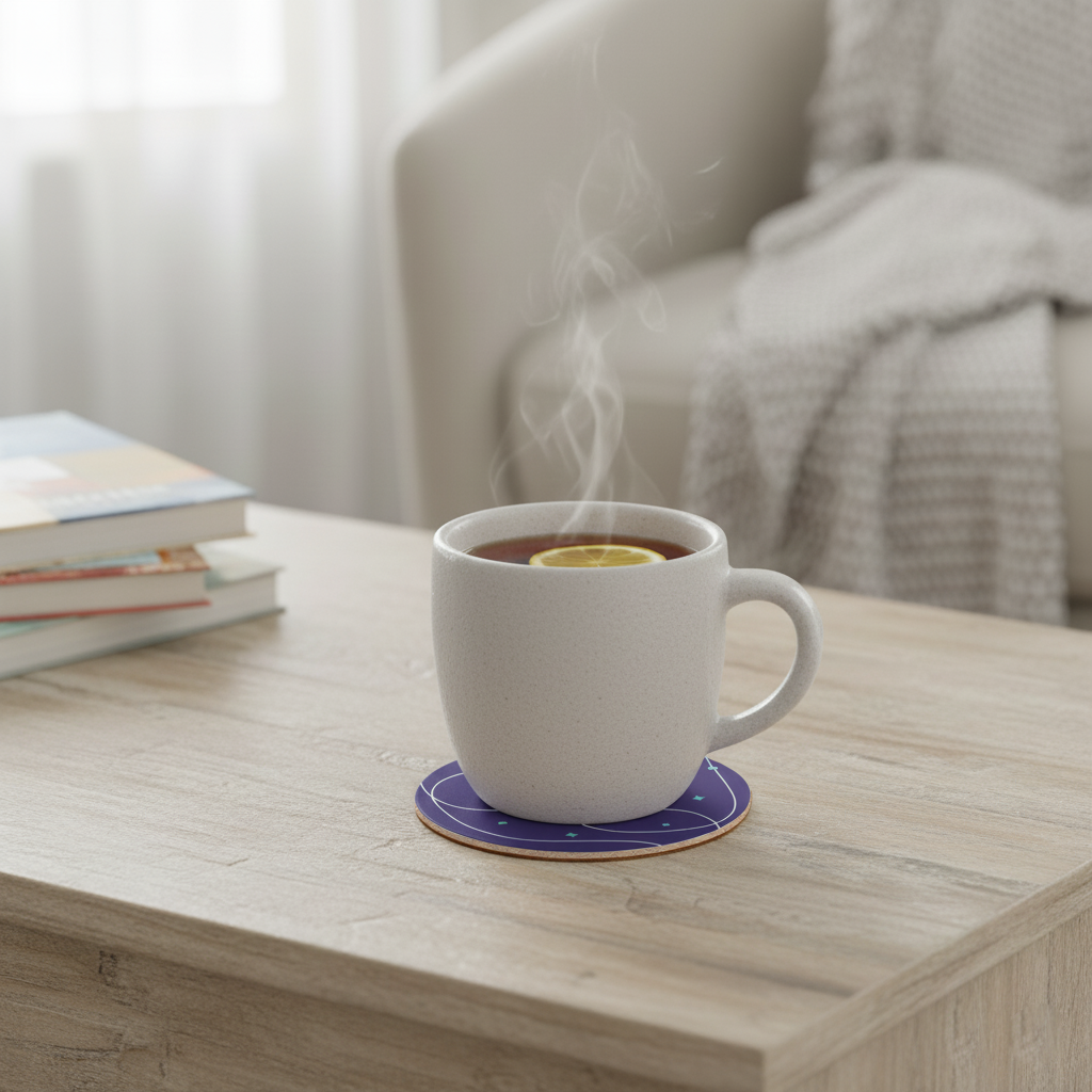 3.9" Laminated Cork Coaster - Round - HLTK0006-3.9" Laminated Cork Coaster - Round.png