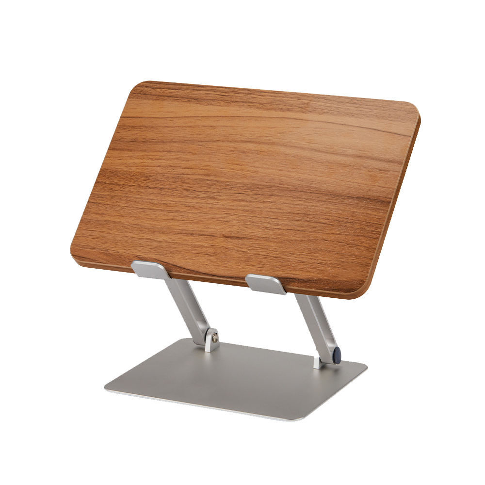 Adjustable Wood & Aluminum Laptop Stand - TETA0007-Side-View.png