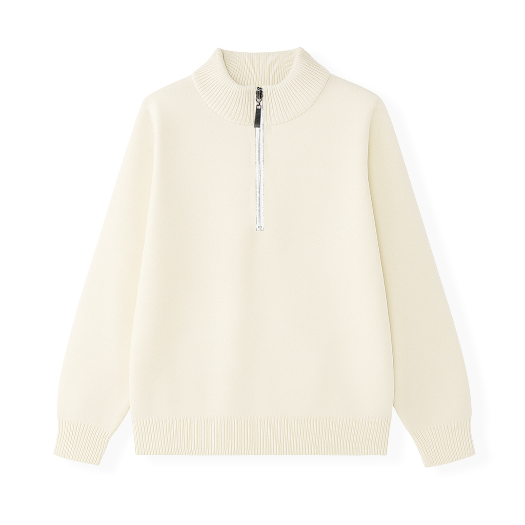 Charlie Fleece-Lined Knit Quarter Zip - AAAS0016-#F5F2E5.jpg