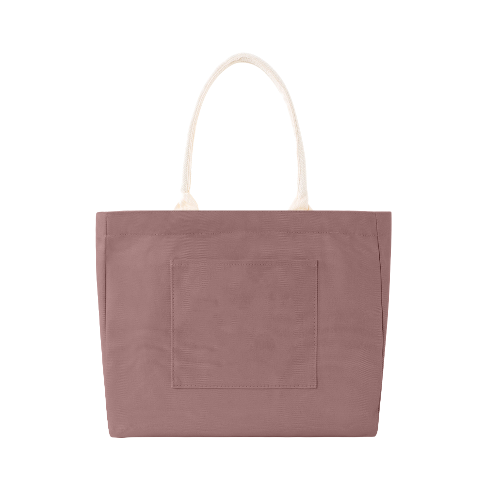 100% Cotton Canvas Tote Bag with Outer Pocket - AABT0001-#9E7877-20.png