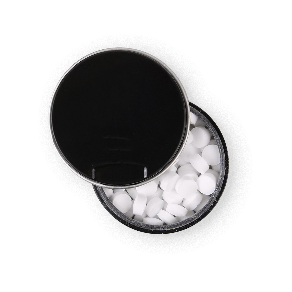 Sugar-Free Mints in Custom Round Tin - Peppermint - HLST0023-#0E0E10-1.jpg