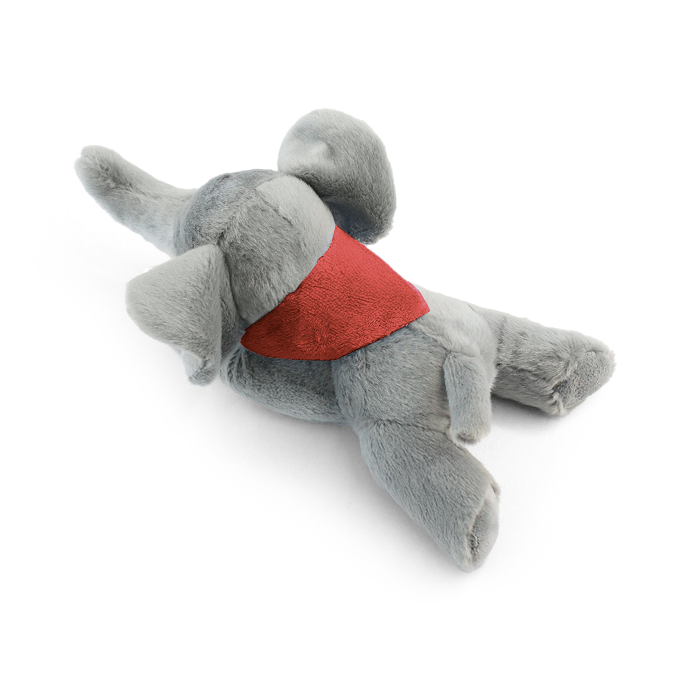 8.6“ Laying Down Plush Toy - Elephant with Custom Bandana - OGGP0022-#C81324-4.jpg