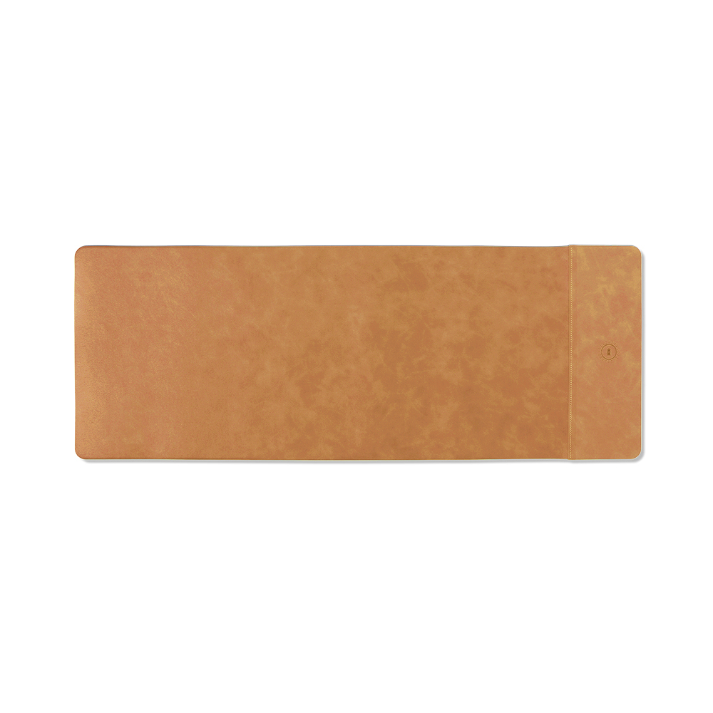 Wireless Charging Faux Leather Desk Mat (12 x 31") - OGOD0005-#CC8857-5.jpg