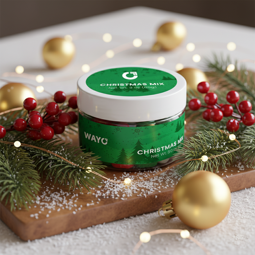 Jelly Belly® Jelly Beans Jar - Christmas Mix, 3 oz - HLST0011-Wayo Sample-Scene-2.png