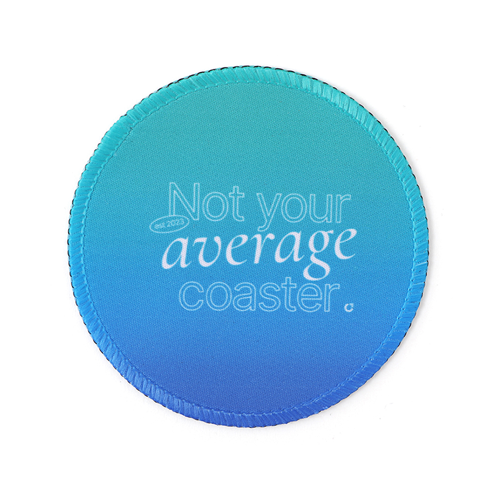 3.9" Fabric-Top Rubber Coaster - Round - Wayo Product Image